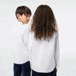 Kids Lacoste V0ZN3080 White Beige NBN Contrast Pocket Shirt - Image 3