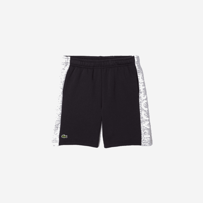 Kids Lacoste V0ZN3089 Navy Blue Grey Chine E6A Color-Stripe Organic Cotton Shorts - Image 4