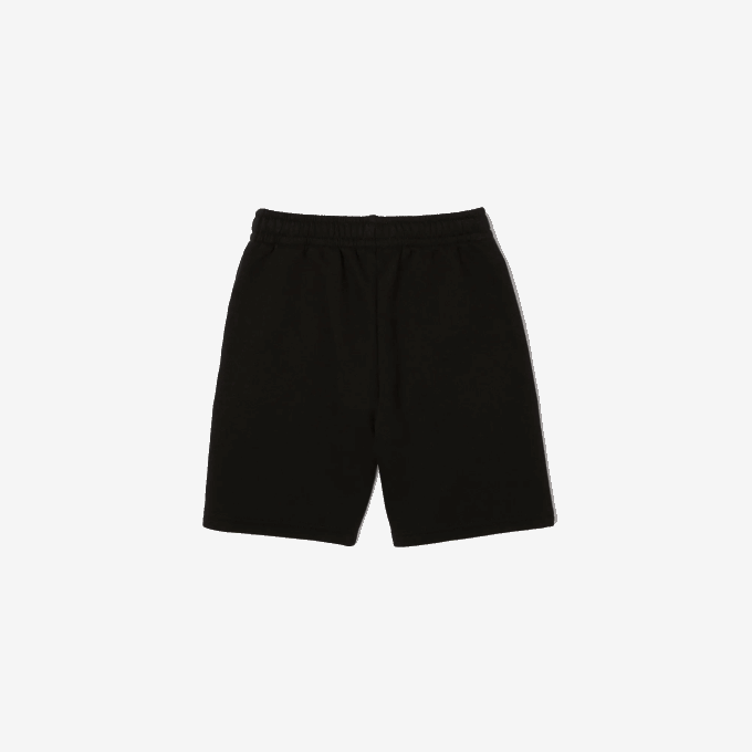 Kids Lacoste V0ZN3099 Black 031 Organic Brushed Cotton Fleece Shorts - Image 2