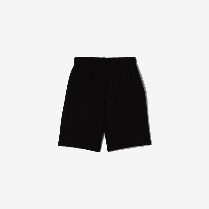 Kids Lacoste V0ZN3099 Black 031 Organic Brushed Cotton Fleece Shorts - Image 3