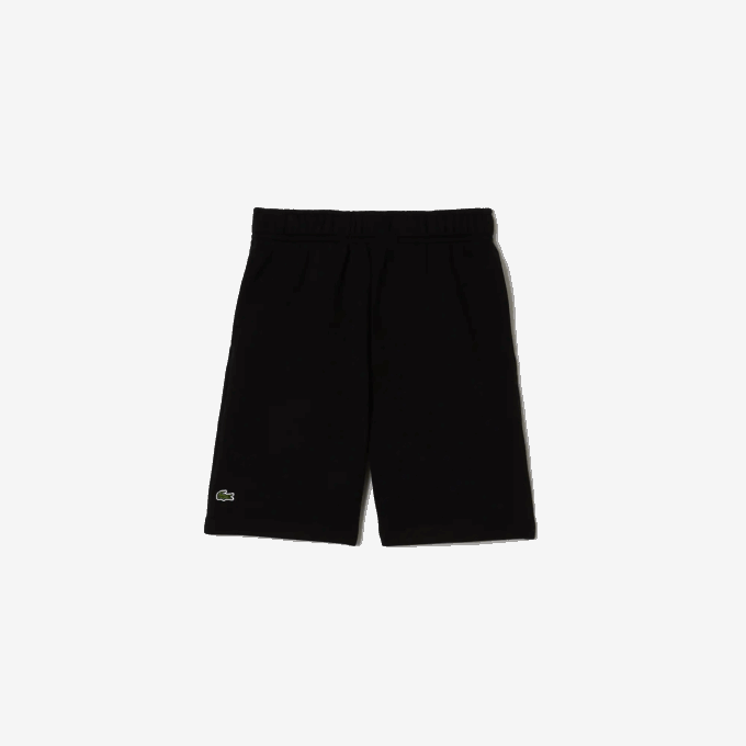 Kids Lacoste V0ZN3099 Black 031 Organic Brushed Cotton Fleece Shorts - Image 1
