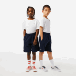 Kids Lacoste V0ZN3100 Navy Blue 166 Organic Brushed Cotton Fleece Shorts