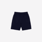 Kids Lacoste V0ZN3100 Navy Blue 166 Organic Brushed Cotton Fleece Shorts - Image 6