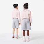 Kids Lacoste V0ZN3101 Grey Chine CCA Organic Brushed Cotton Fleece Shorts - Image 3