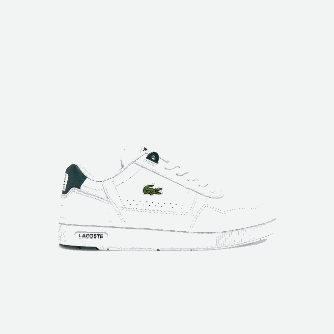 kids_lacoste_v0zn3115_white_dark_green_1r5_t_clip_synthetic_sneakers.png Kids Lacoste V0ZN3115 White & Dark Green 1R5 T-Clip Synthetic Sneakers - Image 1