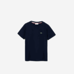 Kids Lacoste V0ZN3128 Navy Blue 166 V-Neck Cotton T-Shirt