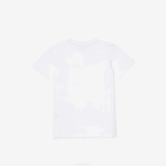Kids Lacoste V0ZN3129 White 001 V-Neck Cotton T-Shirt - Image 2