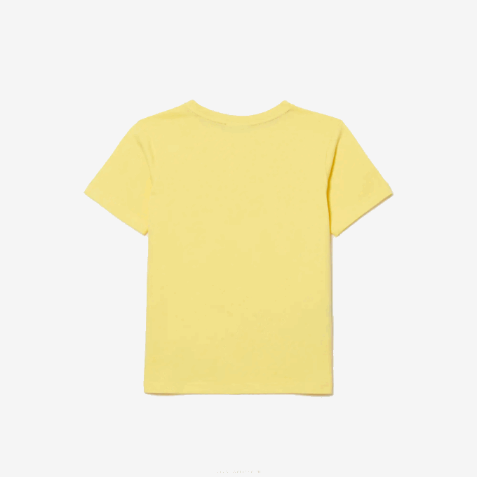 Kids Lacoste V0ZN3132 Yellow 107 Crew Neck Cotton Jersey T-Shirt - Image 2
