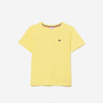 Kids Lacoste V0ZN3132 Yellow 107 Crew Neck Cotton Jersey T-Shirt
