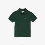 Kids Lacoste V0ZN3133 Green 132 Regular Fit Petit Pique Polo - Image 2