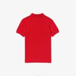 Kids Lacoste V0ZN3135 Red 240 Regular Fit Petit Pique Polo - Image 3