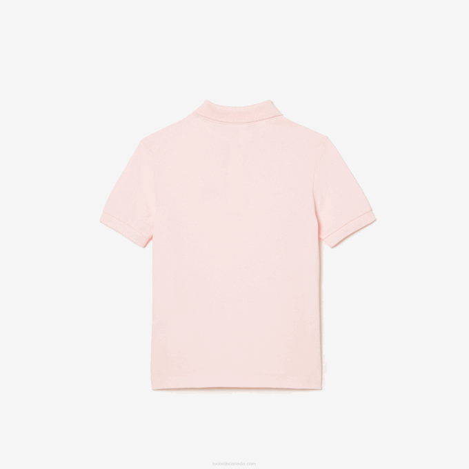 Kids Lacoste V0ZN3137 Light Pink T03 Regular Fit Petit Pique Polo - Image 4