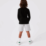 Kids Lacoste V0ZN3141 Black 031 Crew Neck Jersey T-Shirt - Image 3