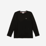Kids Lacoste V0ZN3141 Black 031 Crew Neck Jersey T-Shirt - Image 4
