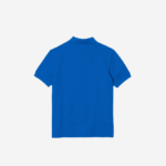 Kids Lacoste V0ZN3145 Blue K1Q Comic Badge Organic Cotton Pique Polo - Image 3