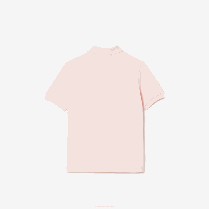 Kids Lacoste V0ZN3146 Light Pink T03 Comic Badge Organic Cotton Pique Polo - Image 2