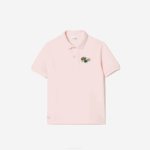 Kids Lacoste V0ZN3146 Light Pink T03 Comic Badge Organic Cotton Pique Polo