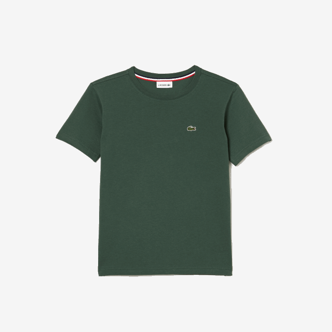 Kids Lacoste V0ZN3149 Green 5HX Crew Neck Cotton Jersey T-Shirt - Image 4
