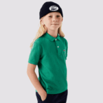 Kids Lacoste V0ZN3155 Green HD2 Regular Fit Petit Pique Polo - Image 2