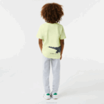 Kids Lacoste V0ZN3161 Yellow 6GD Crocodile Print Cotton Jersey T-Shirt - Image 3