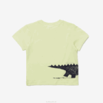 Kids Lacoste V0ZN3161 Yellow 6GD Crocodile Print Cotton Jersey T-Shirt - Image 5