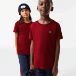 Kids Lacoste V0ZN3165 Bordeaux YPW Crew Neck Cotton Jersey T-Shirt