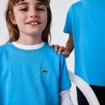Kids Lacoste V0ZN3166 Blue 4XA Crew Neck Cotton Jersey T-Shirt - Image 2