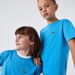 Kids Lacoste V0ZN3166 Blue 4XA Crew Neck Cotton Jersey T-Shirt