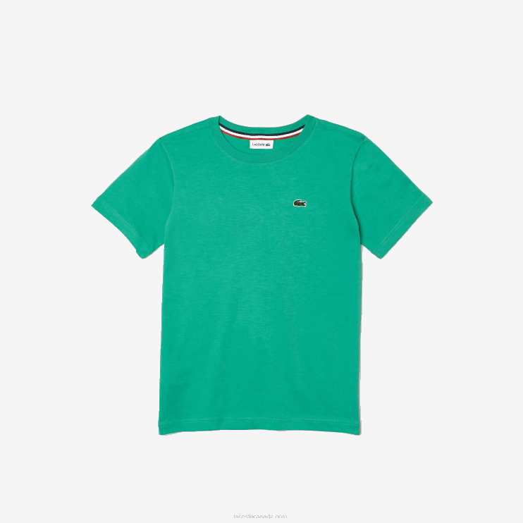 Kids Lacoste V0ZN3167 Green KFV Crew Neck Cotton Jersey T-Shirt - Image 1
