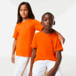 Kids Lacoste V0ZN3177 Orange Z4D Crew Neck Cotton Jersey T-Shirt