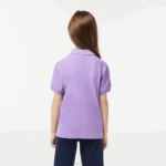 Kids Lacoste V0ZN3181 Purple GFU Regular Fit Petit Pique Polo - Image 3