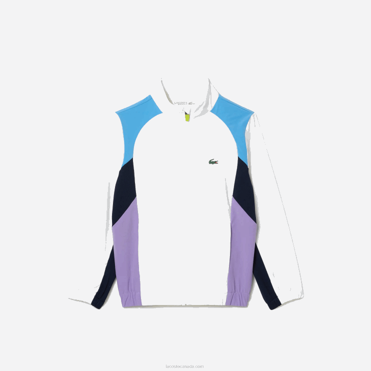 Kids Lacoste V0ZN3185 White Navy Blue Purple 6HU SPORT Color-Block Tennis Tracksuit - Image 6