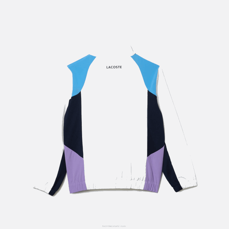 Kids Lacoste V0ZN3185 White Navy Blue Purple 6HU SPORT Color-Block Tennis Tracksuit - Image 7