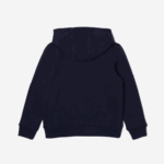 Kids Lacoste V0ZN3189 Navy Blue 166 Kangaroo Pocket Hooded Zip Sweatshirt - Image 2
