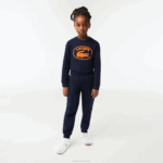 Kids Lacoste V0ZN3197 Navy Blue 166 Colorblock Trackpants - Image 4