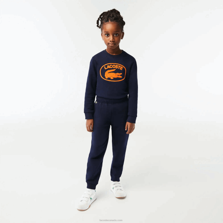 Kids Lacoste V0ZN3197 Navy Blue 166 Colorblock Trackpants - Image 4