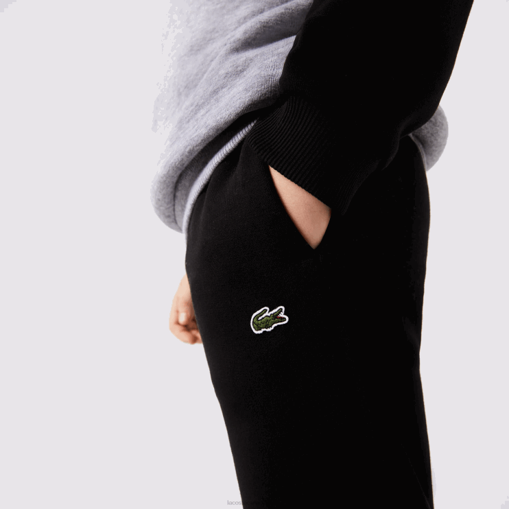 Kids Lacoste V0ZN3214 Black White Grey Chine NUA Branded Trackpants - Image 4