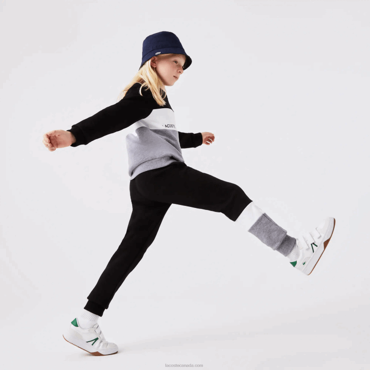 Kids Lacoste V0ZN3214 Black White Grey Chine NUA Branded Trackpants - Image 7