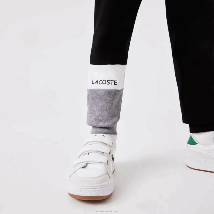 Kids Lacoste V0ZN3214 Black White Grey Chine NUA Branded Trackpants - Image 8