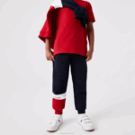 Kids Lacoste V0ZN3215 Navy Blue White Red LAW Branded Trackpants - Image 2