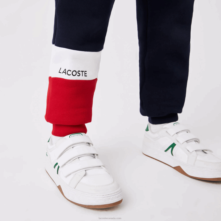 Kids Lacoste V0ZN3215 Navy Blue White Red LAW Branded Trackpants - Image 7