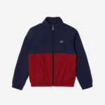 Kids Lacoste V0ZN3219 Navy Blue Bordeaux LUB High-Neck Colorblock Jacket - Image 5