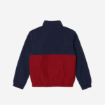 Kids Lacoste V0ZN3219 Navy Blue Bordeaux LUB High-Neck Colorblock Jacket - Image 6