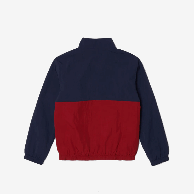 Kids Lacoste V0ZN3219 Navy Blue Bordeaux LUB High-Neck Colorblock Jacket - Image 6