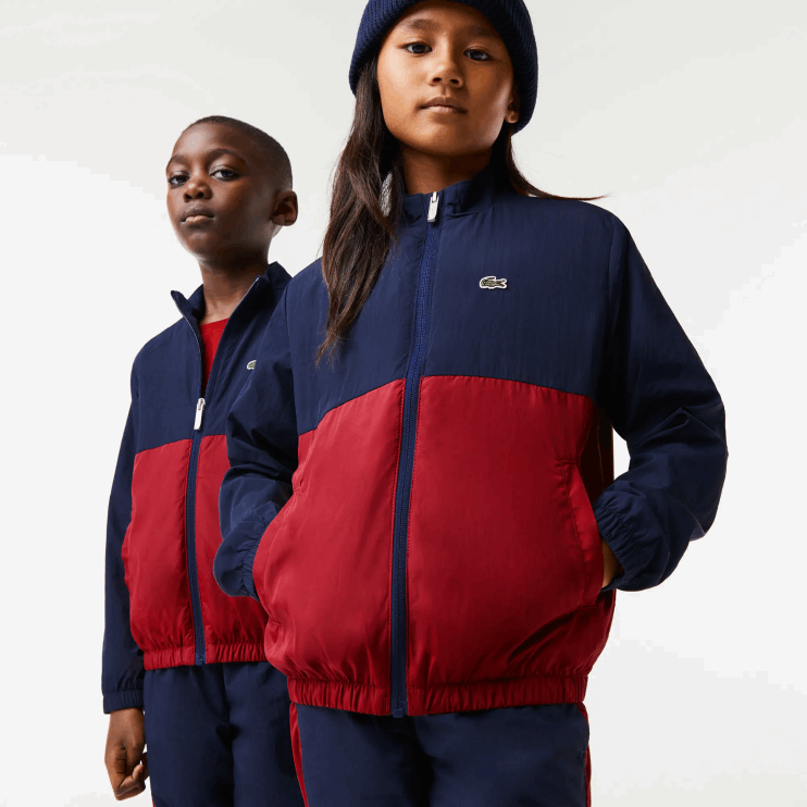 kids_lacoste_v0zn3219_navy_blue_bordeaux_lub_high_neck_colorblock_jacket.png Kids Lacoste V0ZN3219 Navy Blue Bordeaux LUB High-Neck Colorblock Jacket - Image 1