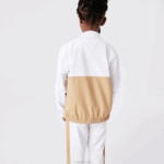 Kids Lacoste V0ZN3220 White Beige WN5 High-Neck Colorblock Jacket - Image 3