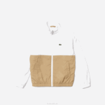 Kids Lacoste V0ZN3220 White Beige WN5 High-Neck Colorblock Jacket - Image 5