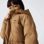Kids Lacoste V0ZN3222 Brown Blue 9FG Crocodile Embroidery Hooded Taffeta Jacket - Image 2