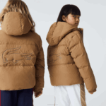 Kids Lacoste V0ZN3222 Brown Blue 9FG Crocodile Embroidery Hooded Taffeta Jacket - Image 3