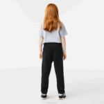 Kids Lacoste V0ZN3223 Black Blue 985 Printed Bands Trackpants - Image 2